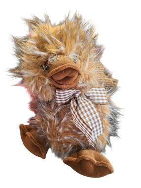 Vintage Fine Toy Plush Fuzzy Duck Toy  - Brown & Tan